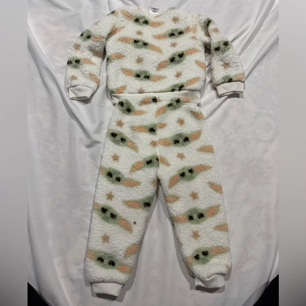 🌸406 Disney Star Wars Grogu Baby Yoda Fuzzy Sherpa Pajama Set 24M Mandalorian